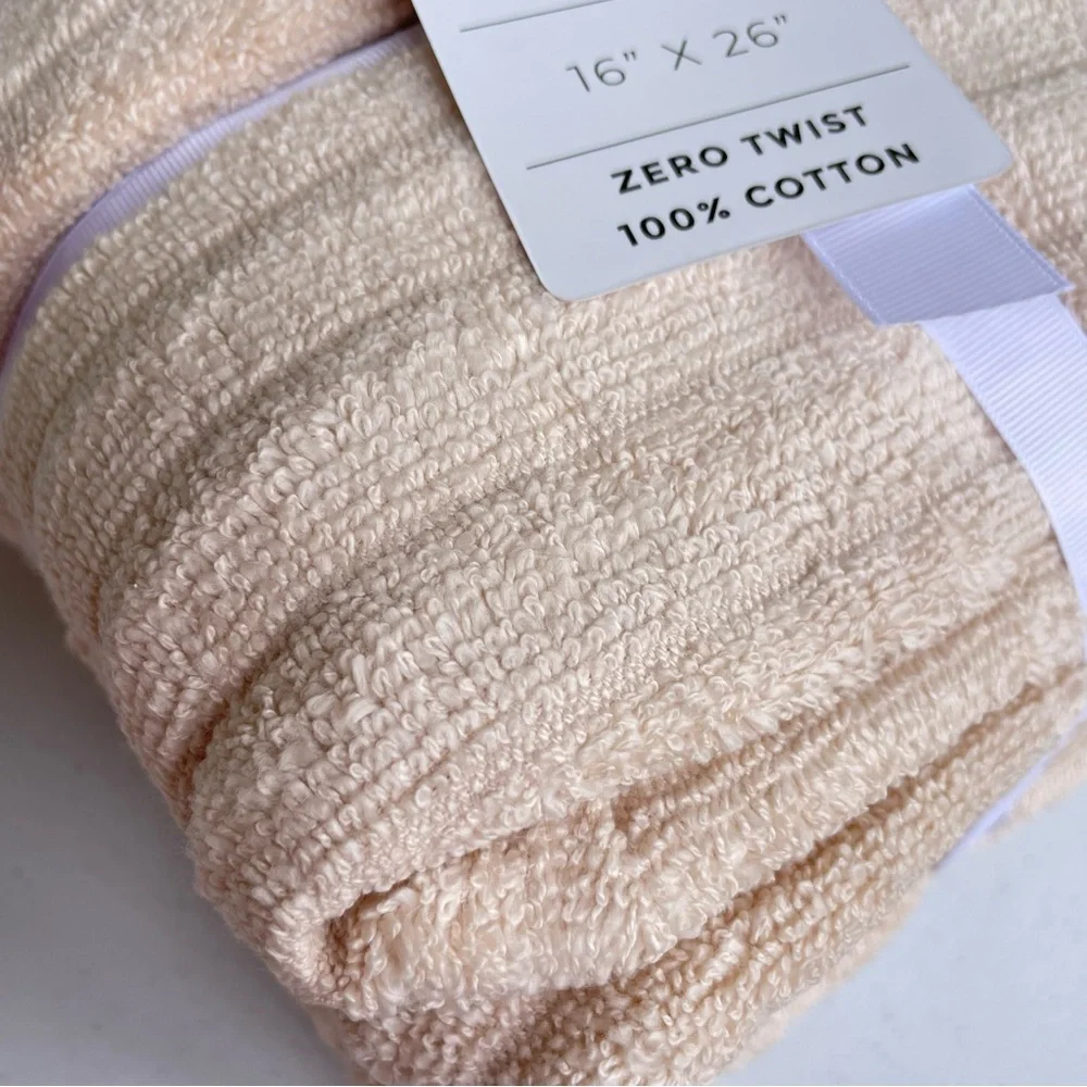 New Great Bay Home 6 Pack Hand Towel Set 100% Cotton Color Dune Beige Bathroom